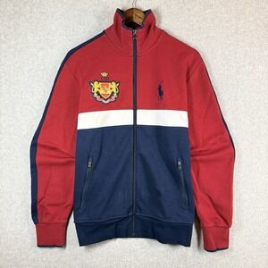 Polo Ralph Lauren Jacket Mens Medium Blue Red Espana Full Zip Track Double Sided